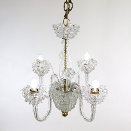 Vintage Murano Glass Rostrato Chandelier in the Manner of Ercole Barovier - Image 4