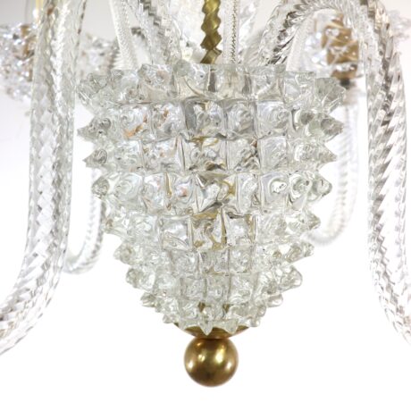 Vintage Murano Glass Rostrato Chandelier in the Manner of Ercole Barovier - Image 9