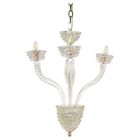 Vintage Murano Glass Rostrato Chandelier in the Manner of Ercole Barovier