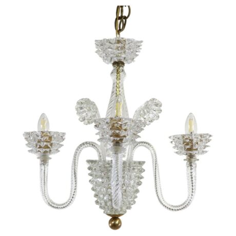 Vintage Murano Glass Rostrato Chandelier in the Manner of Ercole Barovier