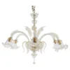 Vintage Traditional Baroque Style Floral Gold Infused Murano Glass Chandelier
