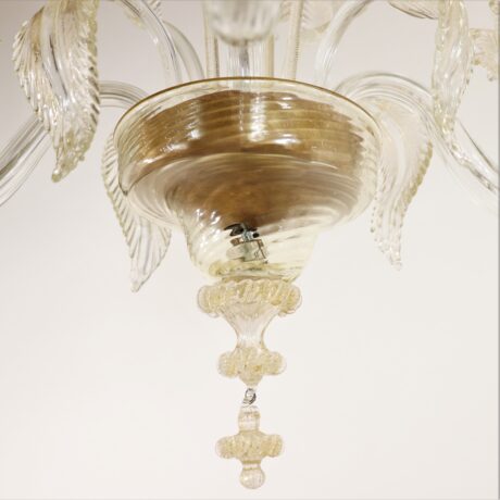Vintage Traditional Baroque Style Floral 24K Gold Infused  Cristallo Murano Chandelier - Image 6