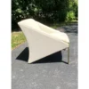 1980s Andree Putman Postmodern Sculptural Triangle Brass Lounge Chair With Gold Sparkles - Image 2