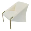 1980s Andree Putman Postmodern Sculptural Triangle Brass Lounge Chair With Gold Sparkles