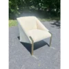 1980s Andree Putman Postmodern Sculptural Triangle Brass Lounge Chair With Gold Sparkles - Image 6