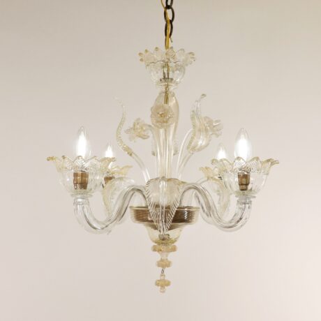 Vintage Traditional Baroque Style Floral 24K Gold Infused  Cristallo Murano Chandelier - Image 2