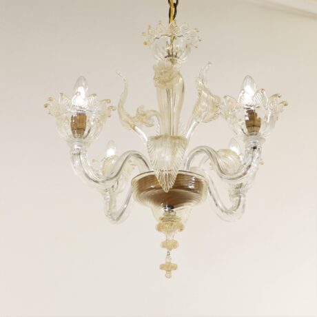 Vintage Traditional Baroque Style Floral 24K Gold Infused  Cristallo Murano Chandelier - Image 3