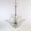 Midcentury Murano Chandelier in the Manner of Ercole Barovier with Bullicante, Rigaree, and Aventurine Details - Image 3