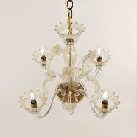 Vintage Traditional Baroque Style Floral 24K Gold Infused  Cristallo Murano Chandelier - Image 4