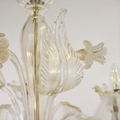 Vintage Traditional Baroque Style Floral 24K Gold Infused  Cristallo Murano Chandelier - Image 9