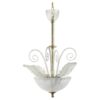 Midcentury Murano Chandelier in the Manner of Ercole Barovier with Bullicante, Rigaree, and Aventurine Details