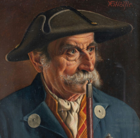 Early 20th Century Oil on Board by Franz Xaver WÖLFLE (Austria 1887-1972) titled Man with a Pipe - Image 4