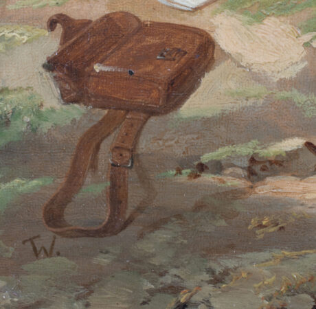 19th Century Genre Scene " Curiosity Unsealed" Oil on Canvas Attributed to Thomas Webster (English 1800-1880) - Image 4