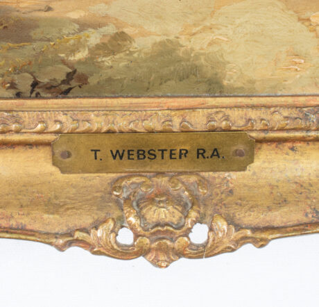 19th Century Genre Scene " Curiosity Unsealed" Oil on Canvas Attributed to Thomas Webster (English 1800-1880) - Image 8