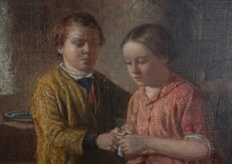 19th Century Oil On Mahogany Board by William M Hensley (British 1819-1883) titled The Cut Finger - Image 3