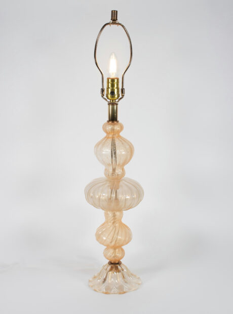 Vintage Ribbed Aventurine Murano Table Lamp - Image 2