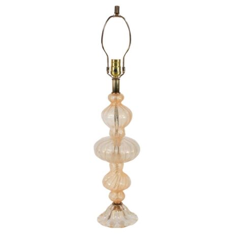 Vintage Ribbed Aventurine Murano Table Lamp