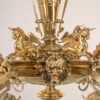 Late 19th Century Eastlake Style Bronze Eight Light Chandelier with Mythological Seahorses and Zephry Faces - Image 12