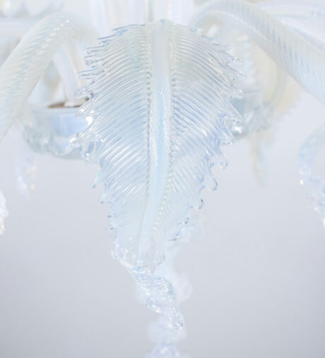 Vintage Baroque Style 6-Arm Opaline Murano Chandelier - Image 5