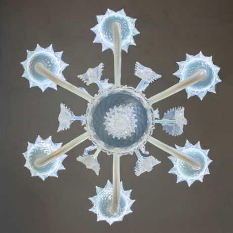 Vintage Baroque Style 6-Arm Opaline Murano Chandelier - Image 10