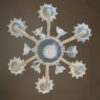 Vintage Baroque Style 6-Arm Opaline Murano Chandelier - Image 11