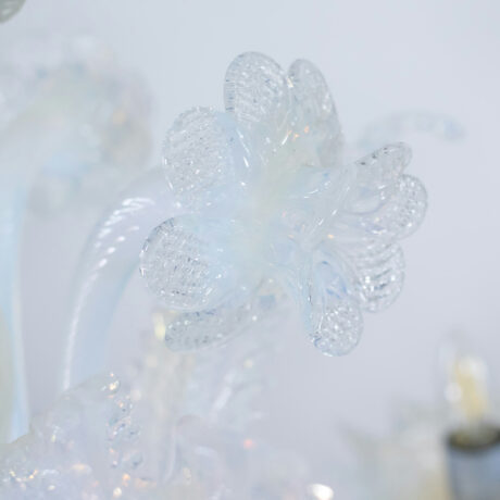 Vintage Baroque Style 6-Arm Opaline Murano Chandelier - Image 16