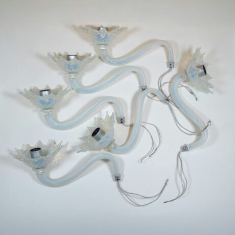 Vintage Baroque Style 6-Arm Opaline Murano Chandelier - Image 18