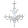 Vintage Baroque Style 6-Arm Opaline Murano Chandelier