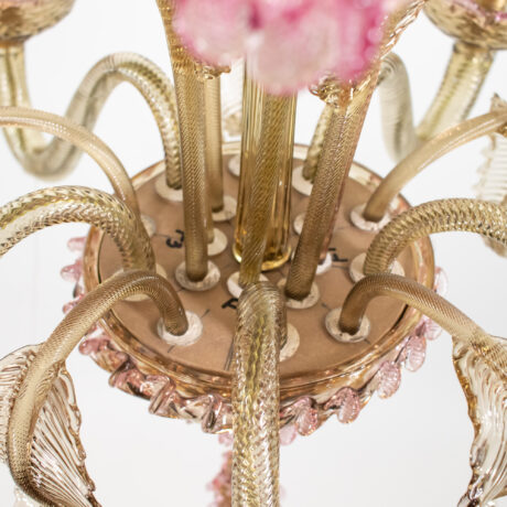 Vintage Baroque Style Pink Caramel Murano Chandelier - Image 10