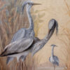 Mid-19th Century English Aesthetic Movement Oil on Canvas Four Panel Screen of Birds - Image 15