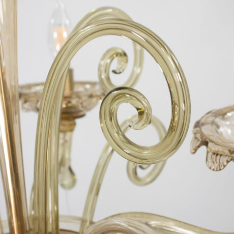 Mid Century Neo-Rococo Golden Amber Murano Chandelier - Image 17