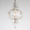 Small Mid Century Italian Rococo Style Crystal Single-Light Chandelier - Image 2