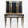 19th Century Napoleon III Black Lacquer and Brass Display Cabinet - Image 2