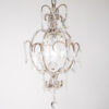 Small Mid Century Italian Rococo Style Crystal Single-Light Chandelier - Image 3