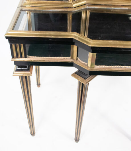 19th Century Napoleon III Black Lacquer and Brass Display Cabinet - Image 6