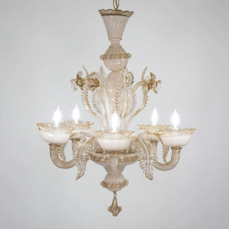 Vintage Baroque Style Crème Brûlée with Honey Lattimo Murano Chandelier - Image 3