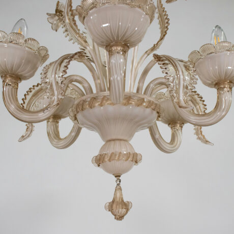 Vintage Baroque Style Crème Brûlée with Honey Lattimo Murano Chandelier - Image 5