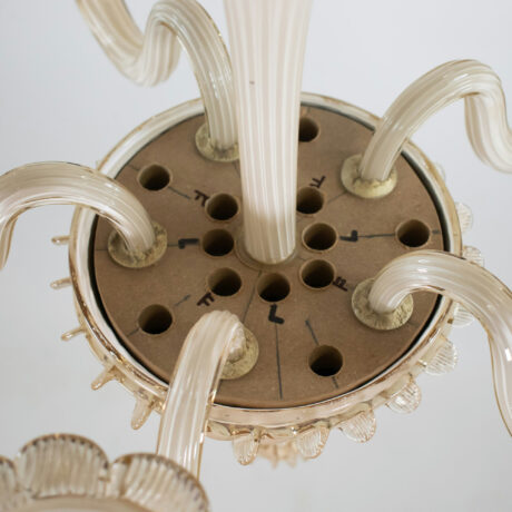 Vintage Baroque Style Crème Brûlée with Honey Lattimo Murano Chandelier - Image 6