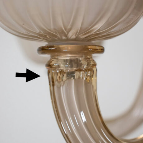 Vintage Baroque Style Crème Brûlée with Honey Lattimo Murano Chandelier - Image 8