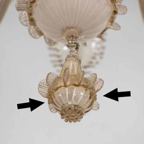Vintage Baroque Style Crème Brûlée with Honey Lattimo Murano Chandelier - Image 9