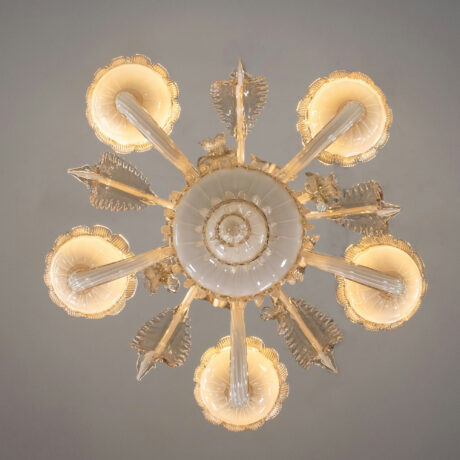 Vintage Baroque Style Crème Brûlée with Honey Lattimo Murano Chandelier - Image 12