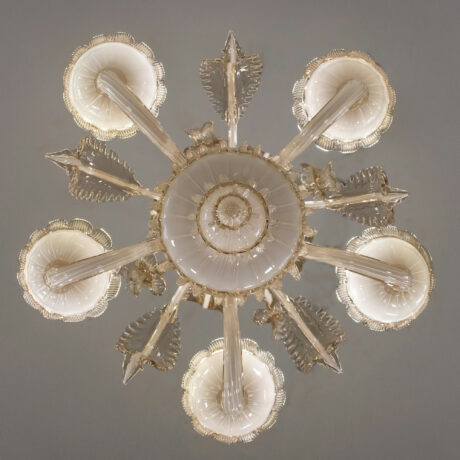 Vintage Baroque Style Crème Brûlée with Honey Lattimo Murano Chandelier - Image 13
