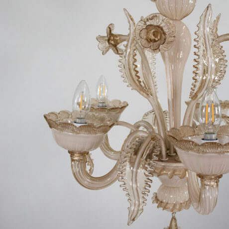 Vintage Baroque Style Crème Brûlée with Honey Lattimo Murano Chandelier - Image 14