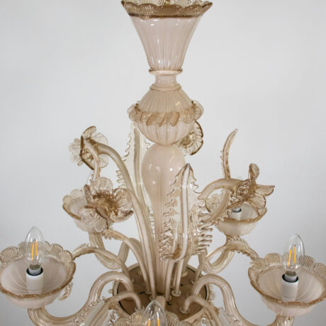 Vintage Baroque Style Crème Brûlée with Honey Lattimo Murano Chandelier - Image 20