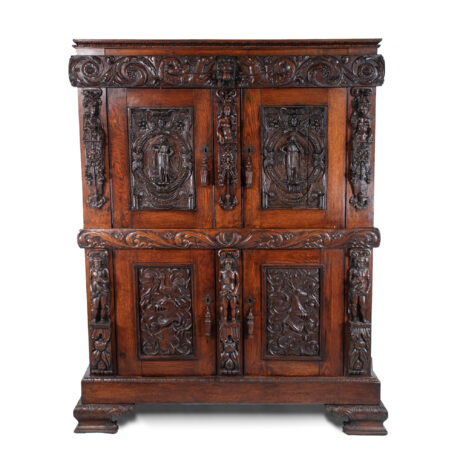 19th Century French Renaissance Revival Cabinet with Ornamental Figural Carvings