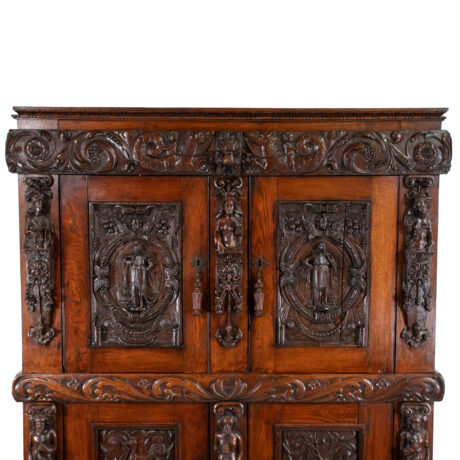19th Century French Renaissance Revival Cabinet with Ornamental Figural Carvings - Image 2