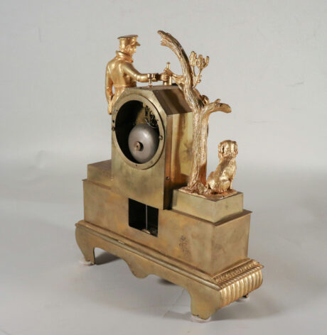 19th Century French Napoleon III Empire Gilt Bronze Clock with Hunting Motifs - Image 3