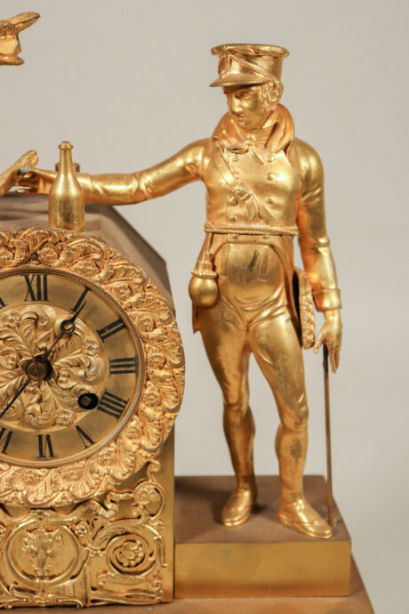 19th Century French Napoleon III Empire Gilt Bronze Clock with Hunting Motifs - Image 4