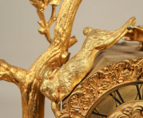 19th Century French Napoleon III Empire Gilt Bronze Clock with Hunting Motifs - Image 13