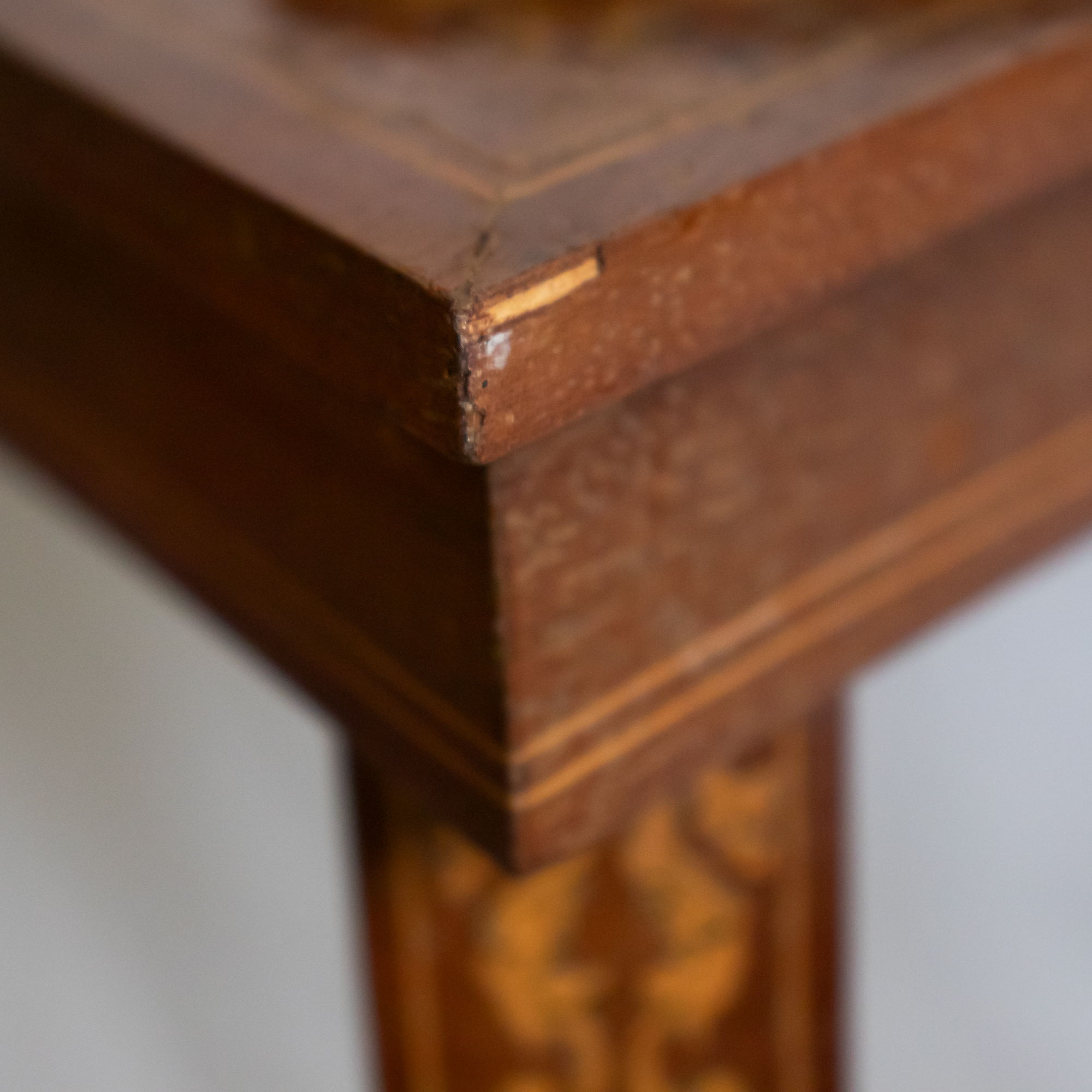 Pair of Vintage Italian Sorrento Style Marquetry Triangular Side Tables, c. 1970 - Image 11